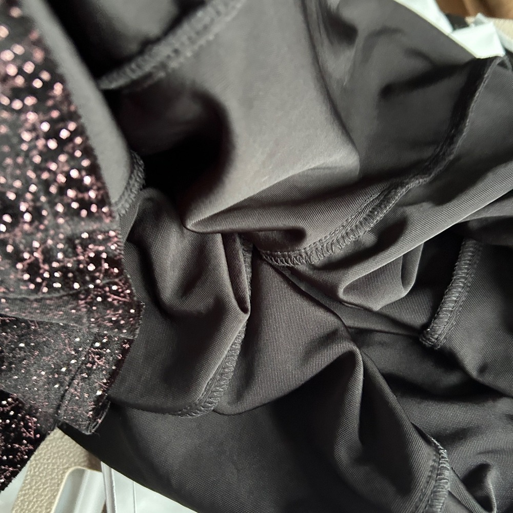 Vintage Velvet Bling Trumpet Fairygoth Flared Black Purple Skirt Womens L Y2K - Picture 15 of 15